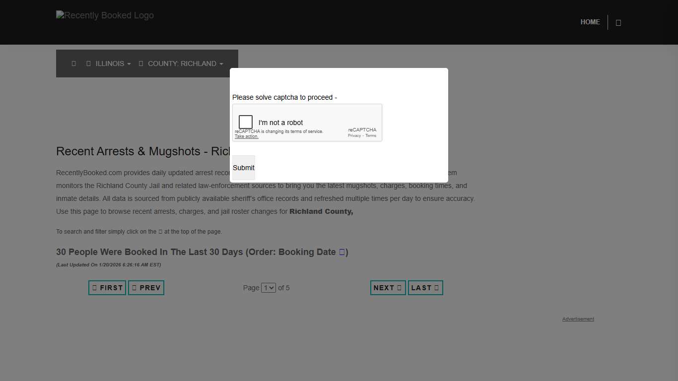Richland County, Illinois Mugshots | RecentlyBooked.com